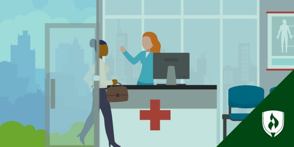 healthcare administration career m illustration of a medical center