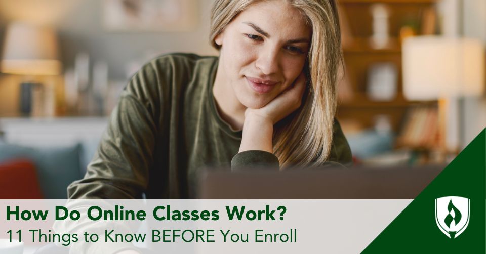 Online classes header An online student logs into their first class