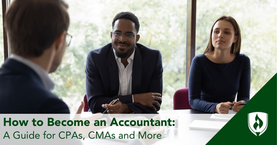 Two accountants meet with a client