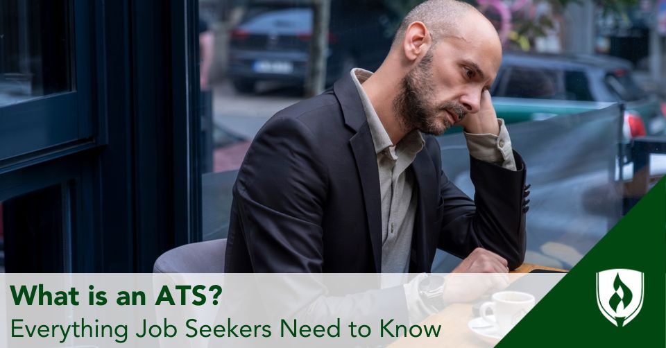 ats header A job seeker sits at a computer trying to enter information into the ATS