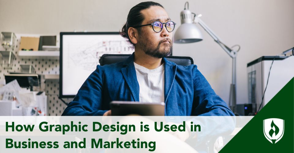 graphic design in business and marketing header A marketer considers his graphic design options