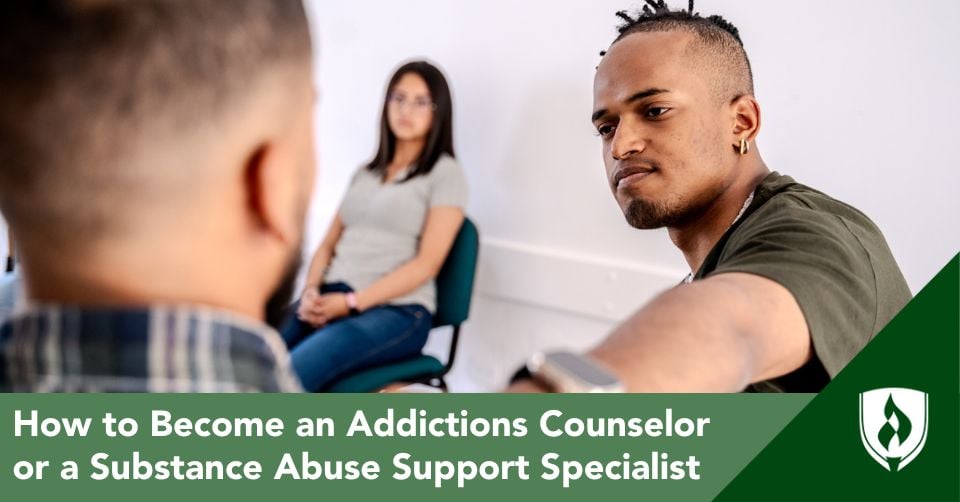 An addictions counselor supports people in recovery
