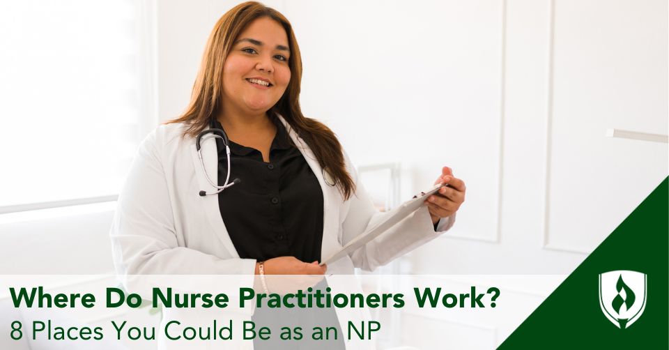 A nurse practitioner smiles at the camera